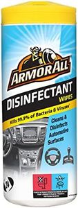 Armor All, 24 Disinfectant Wipes, Citrus Scent, Cleans and Disinfects All Car Surfaces In One Step, Kills 99.99% of Bateria and Virus, Freshness Lock, Ideal for Car & Motorcycle Detailing