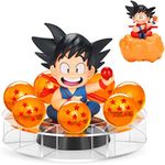 Lenporl DBZ Dragon Ball Action Figure Toys with 1.4 Inch Crystal Stars Dragon Ball and Transparent Base, Goko Action Figure with Gift Box for Birthday Gifts