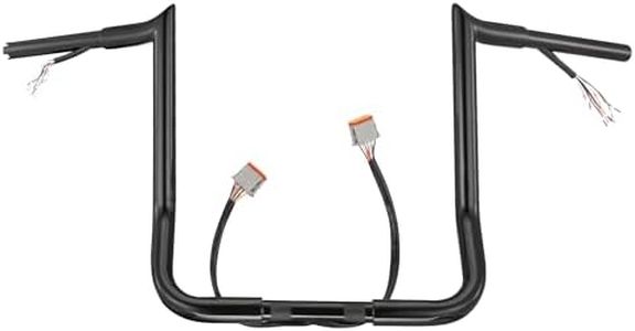 Prewired 14 Inch Handlebar Meathook Ape Hangers for Harley 1996-2006 Electra Glide/Street Glide 1.25" Fat Bagger Bar, Black