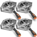 Right Angle Clamp, Housolution [4 Pack] Corner Clamps for Woodworking, 90° Aluminum Alloy with Adjustable Swing Jaw, Right Angle Clip Clamp Tool for Photo Frame Vise Holder Face Frame Boxes Cabinet