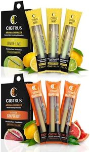 Smokeless Air Inhaler - Smoking Alternative | Tobacco-Free, Nicotine-Free, & Non-Electric | Oral Fixation Relief - Quit Smoking Aid & Vaping Aid | Citrus Mint & Fresh Grapefruit- 6 Pieces