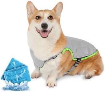 Dog Cooling Vest Cool Coat Self Gel Cooling Jacket for Dogs Medium Dog Ice-cooling Harness Coats for Puppy Sun Protection Adjustable Straps Grey L