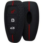 Keycept™ Silicone Key Cover Compatible for Ford Ecosport Premium Accessory for 3 Button Smart Key.(Pack of 1, Black)