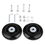 LOTOWELZON 1 Pair Luggage Replacement Wheels 70mm with 6mm(0.24") Bearings Repair Kits ABEC 608zz for Suitcase and Inline Outdoor Skate and Caster Board (OD70*W24mm/2.76"x0.94")