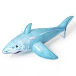 Bestway Realistic Shark Pool Float, Kids Inflatable Ride-On with Handles, Swimming Pool and Beach Toy