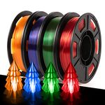 IEMAI PETG Filament 1.75mm, 3D Prtiner Filament PETG, Multicolor Combination PETG 250g*4 Spool, Transparent PETG Filament Set, Red/Orange/Blue/Green, PETG 1.75 Filament, Dimensional Accuracy +/-0.02mm