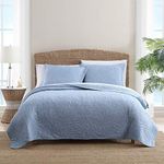 Tommy Bahama Costa Sera Collection Soft and Breathable, Quilt Bedpsread Coverlet Seasons, Pre-Washed for Added Softness, King, Blue