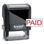 Trodat Printy 4911 Self-Inking Stamp with PAID Message - Red Pad - Produced from up to 65% Recycled Plastic