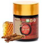 GinLak 진락 Korean Red Ginseng Extract with Natural Honey (3.5 fl oz) 꿀진액 Energy Focus & Immune Red Panax Ginseng Concentration Natural Healthy Korean Food