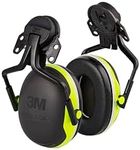 3M PELTOR Hearing Protection Earmuffs, X Series X4P5E, Cap Style Hard Hat Attached, Noise Protection NRR 25 dB, Electrically Insulated, Pack of 1, Electrical, Assembly, Sanding, Orange
