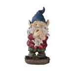 Alpine Smiling Gnome Statue, 15 Inch Tall