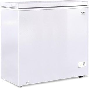 TABU 10.0 Cubic Feet Deep Freezer, Large Chest Deep Freezer with 7 Level Adjustable Thermostat, Deep Freezer with Removable Storage Basket, Top Opening Door,White