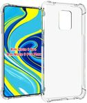 USTIYA Case for Xiaomi Redmi Note 9s / Note 9 Pro/Note 9 MAX Clear TPU Four Corners Protective Cover Transparent Soft