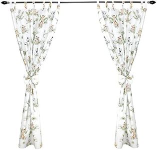 TupTam Cortinas con Trabillas para Habitación Infantil 2, Safari/León/Marrón/Hojas/Verde, c. 155x95 cm