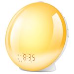 Sunrise Alarm Clock, Wake Up Light/Night Light Sunrise Sunset Simulation & Sleep Aid, Dual Alarm Clock, 8 Colors with FM Radio, 7 Natural Sound and Snooze Bedroom Decor for Kids Adults Hard Sleepers