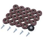 Furniture Gliders, Teflon Moving Sliders with Screw Feet Protector for Tiled, Hardwood Floors (20pcs, Brown)