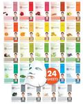 DERMAL 24 Combo Pack Collagen Essence Full Face Facial Mask Sheet - Sensitive Soothing, Nourishing Cleansing Korean Face Mask - Natural Skincare Spa Facial Mask Set for Women, Men