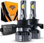 Auxbeam 2024 F22 Series H13 9008 LED Headlight Bulbs, 24000LM 700% Brighter 110W High Power LED Bulbs, 6500K Cool White H13 LED Bulb High and Low Beam, Five-Layer Cooling System, Canbus Ready