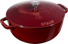 ZWILLING J.A. HENCKELS 40501-015 Staub Essential Oven with Rooster 3.75 Quart/3.5 Litre, Medium, Grenadine