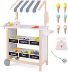 HONEY JOY Kids Ice Cream Cart, Wood