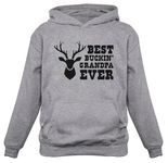 Tstars - Funny Hunting Gift for Grandad - Best Buckin' Grandpa Ever Hoodie X-Large Gray