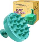 RENESMEE Hair Scalp Shampoo Massager Brush, Exfoliator for Dandruff Removal, Shower Scrubber for Hair Growth, Soft Silicone Bristles (Green)