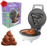 Poop Emoji Mini Waffle Maker- Mothers Day Breakfast Fun for Kids w Cute Smiley Face Design, 4" Waffler Iron Makes Poop Shaped Pan Cakes or Waffles, Electric Non-Stick Funny Gift- Licensed by Emoji