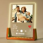 Ecavboc Personalized Night Light Led with Photo for Women Men Couple Family Boyfriend Girlfriend, Customizable Valentines Anniversary Birthday Gifts for Him Her with Acrylic Plaque LED Lamp Holder