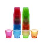 Party Essentials Hard Plastic 1-Ounce Shot Glasses, 100-Count, Assorted Neon