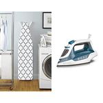 Whitmor Deluxe Ironing Board Cover and Pad | Black+Decker Easy Steam Compact Iron (IR06VC)