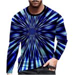 Mens Tops Casual Smart Colorful Element 3D Printed Blouse Tops Plain Long Sleeve Crew Neck Workout Sweatshirt Regular Fit Pullover T Shirts for Men UK Funny S-5XL