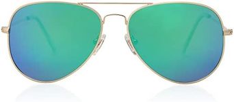 SOJOS Classic Aviator Polarized Sunglasses for Men Women Vintage Retro Style,Gold/Greenish Blue