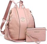 MKP COLLECTION Women Fashion Backpack Purse Multi Pockets Anti-Theft Rucksack Travel Shoulder Bag Handbag Set 2pcs