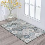 Tivddikun Moroccan Trellis Area Rug, 2'x3' Entry Rug Non-Slip Washable Indoor Door Mat, Small Oriental Accent Throw Rug for Bedroom Kitchen Entryway Bathroom