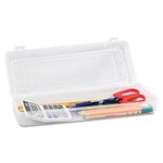 Advantus Long Stretch Pencil Box, 13-3/8x5-5/8-Inch, Clear, 67033