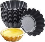 Glamifirsto-6 Piece Muffin Tart Egg Tart Mold, Cupcake Cake Muffin Mold Mini Pie Pans Tin Pan Baking Tool, Carbon Steel | - Black