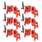 FLKQC 3/4" Wood Gluing Pipe Clamp Set with Unique Foot Design Red Heavy Duty Bar Clamps Cast Iron Quick Release Pipe Clamp Tools for Woodworking (6pc, 3/4" with foot)