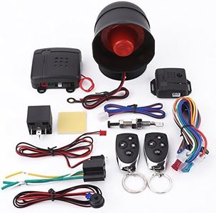 Car Alarm Security System, Black Universal Anti-Theft Device Car Security Device Alarm System Burglar Alarm Car Keyless Entry System with 2 Remote Controls Car Horn Siren Alarm