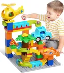 Marble Runs for Kids 4-8,Building Blocks Compatible with Major Brands, Birthday Toys Gifts for Ages 3 4 5+ Boys Girls，Toddler Education Montessori Learning STEM Toys Marble Runway Maze Track Set