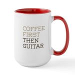 CafePress Coffee Then Guitar Mugs 15 oz (444 ml) Ceramic Coffee Mug