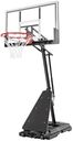 Basketball Hoop Outdoor,Portable Basketball Hoop with Impact Resistant PC Backboard,10FT Height Quickly Adjustable Basketball Goal System with Rebound Plate (White and Black, 48 inch Backboard)