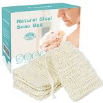 E-Know Soap Bag, 4 Pack Natural Sisal Soap Saver, Zero Waste Plastic-free Soap Net, Foaming and Drying The Soap, Massage, Peeling