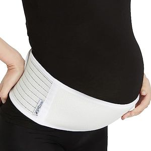 NEOtech Care Verstellbarer Umstandsbauchgurt - Leicht und atmungsaktiv - Stützband für schwangere Frauen (Weiß, Reguläre Größe)