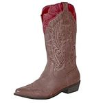 Coconuts by Matisse Women's Cimmaron Faux Leather Western Boot, Brown/Red, 6.5 UK