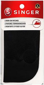 SINGER 00065 Iron-On Patches for Clothing Repair, 5-inch by 5-inch, 2-Count, Black