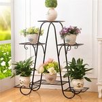 TrustBasket Marvel Planter Stand for living room | Metal Plant Stand for living room | Indoor/Outdoor | For Balcony, Living Room Decor - Black | For 6 Planters