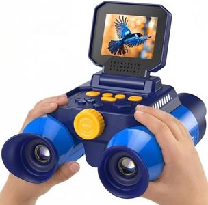 Binoculars for Kids with Night Vision, Ahalfcit 2.4" HD Screen & 10X Zoom for Photo and Video - Outdoor Adventure Binoculars Bird Watching, Camping, Hiking, Gifts for Kids Ages 4+ (Blue)