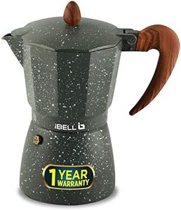 IBELL MP3370S Classic 3 Cup Moka Pot Espresso Maker/Percolator/filter Coffee Maker, Italian Espresso - Grey