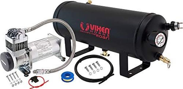 Vixen Horns 12V Air Compressor with Tank 1.5 Gallon - 150 PSI Working Pressure Onboard Air System for Train Horns/Inflating Tires, VXO8315