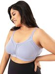 NYKD by Nykaa Women’s Full Support M-Frame Heavy Bust Everyday Cotton Bra | Non-Padded | Wireless | Full Coverage| Bra, NYB101, Light Blue, 38B, 1N